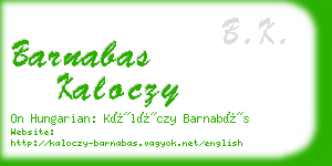 barnabas kaloczy business card